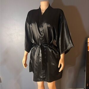Elegant Black Satin “BRIDESMAID” Kimono Robe